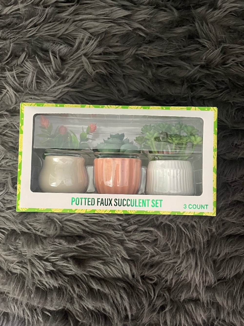 Faux potted succulents